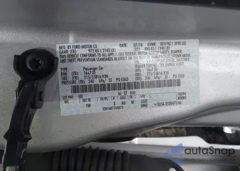 2016 Ford Focus Se z USA, uszkodzony, nr VIN 1FADP3K20GL368383